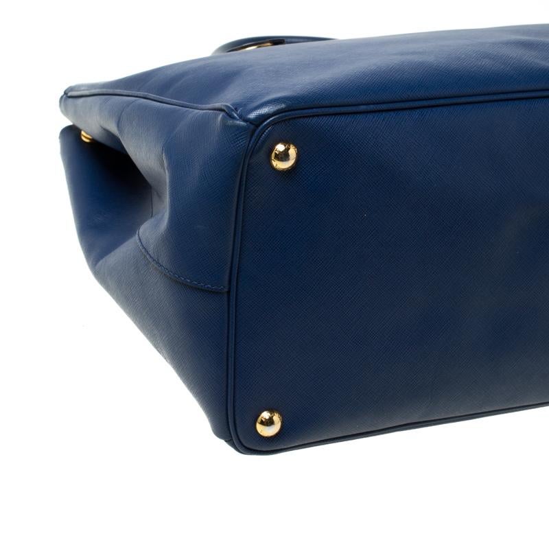 Prada Blue Saffiano Leather Executive Double Zip Tote 3