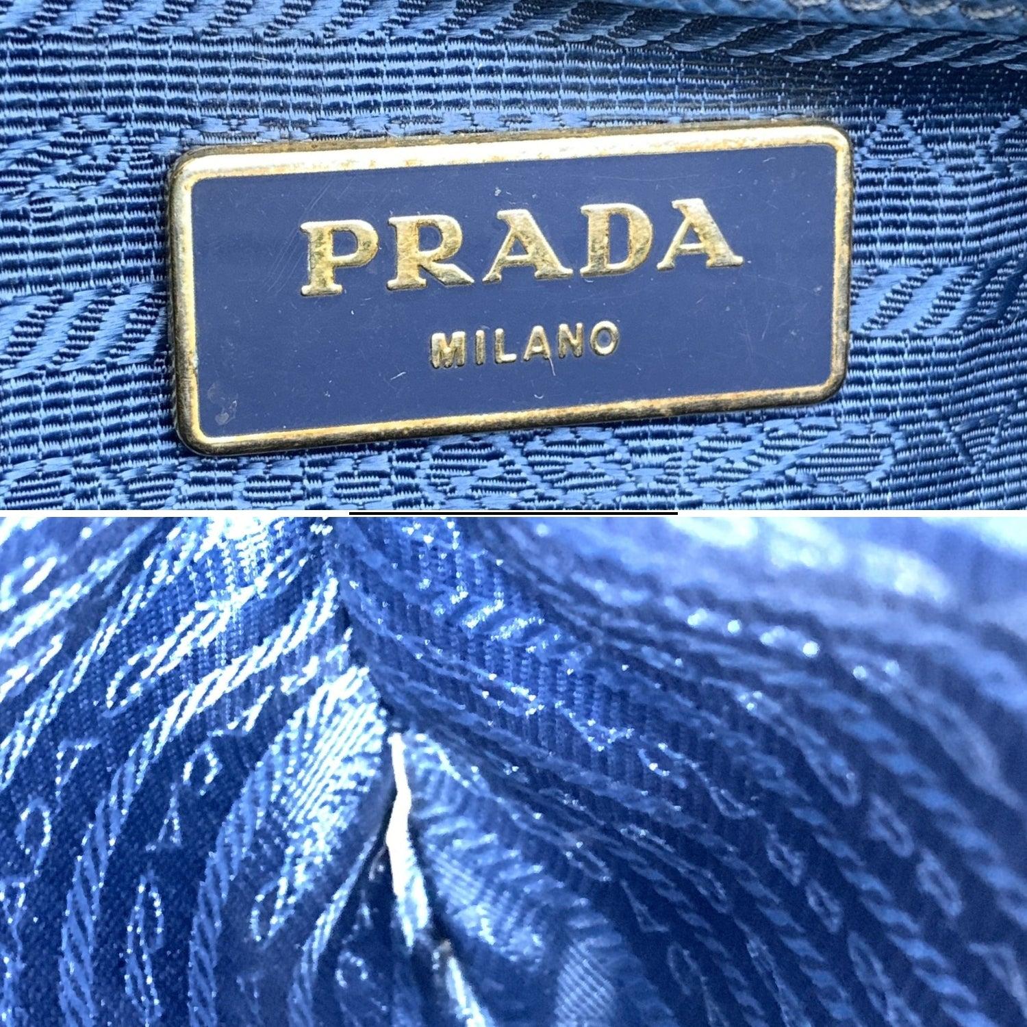 Prada Blue Saffiano Leather Galleria 2 Way Tote Satchel Bag For Sale 1