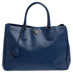 Prada Blue Saffiano Leather Medium Galleria Tote