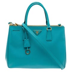 Prada Blue Saffiano Leather Medium Galleria Tote