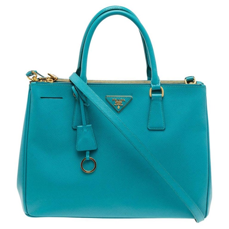 Prada Blue Saffiano Leather Medium Galleria Tote at 1stDibs