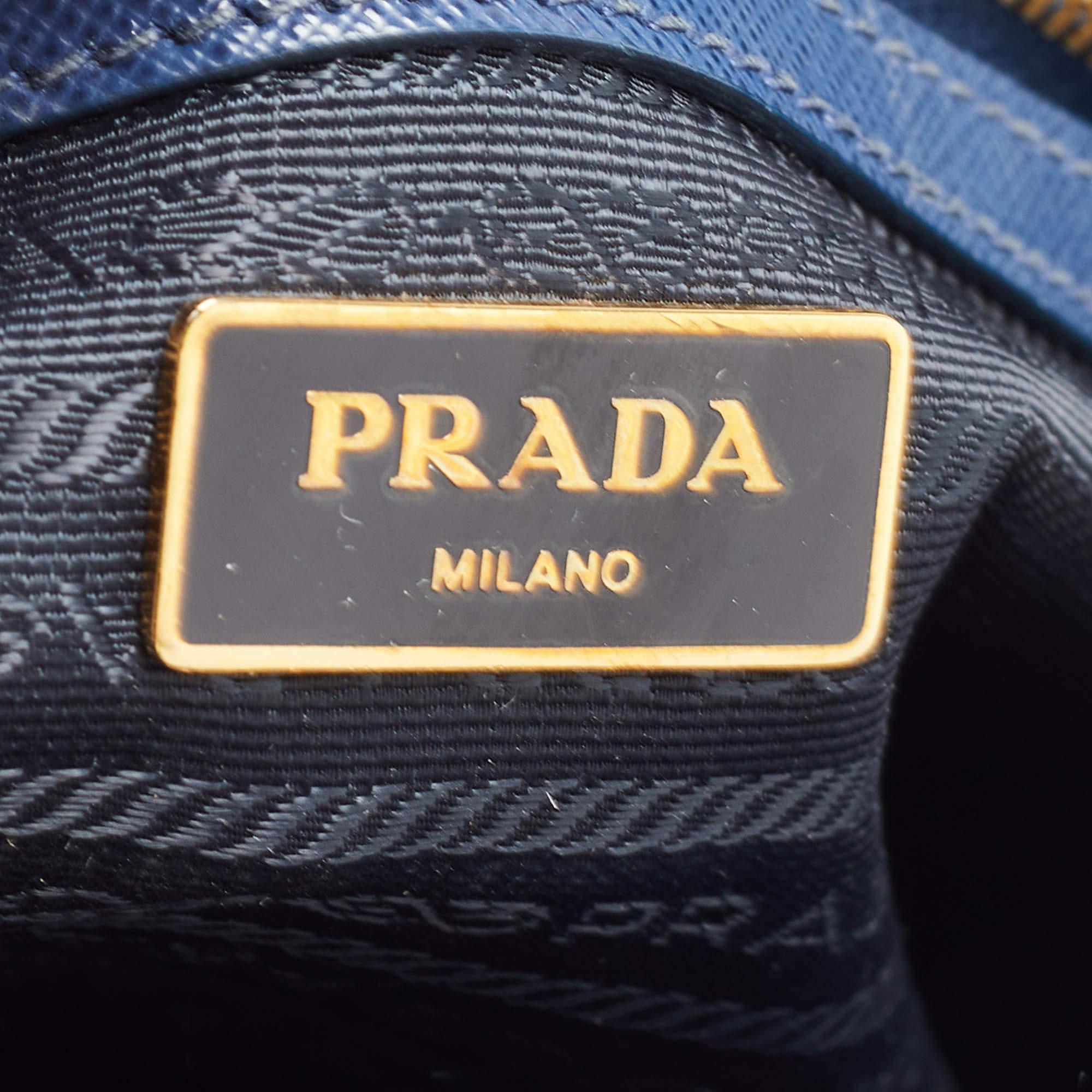 Prada Blue Saffiano Leather Medium Gardener's Tote 10