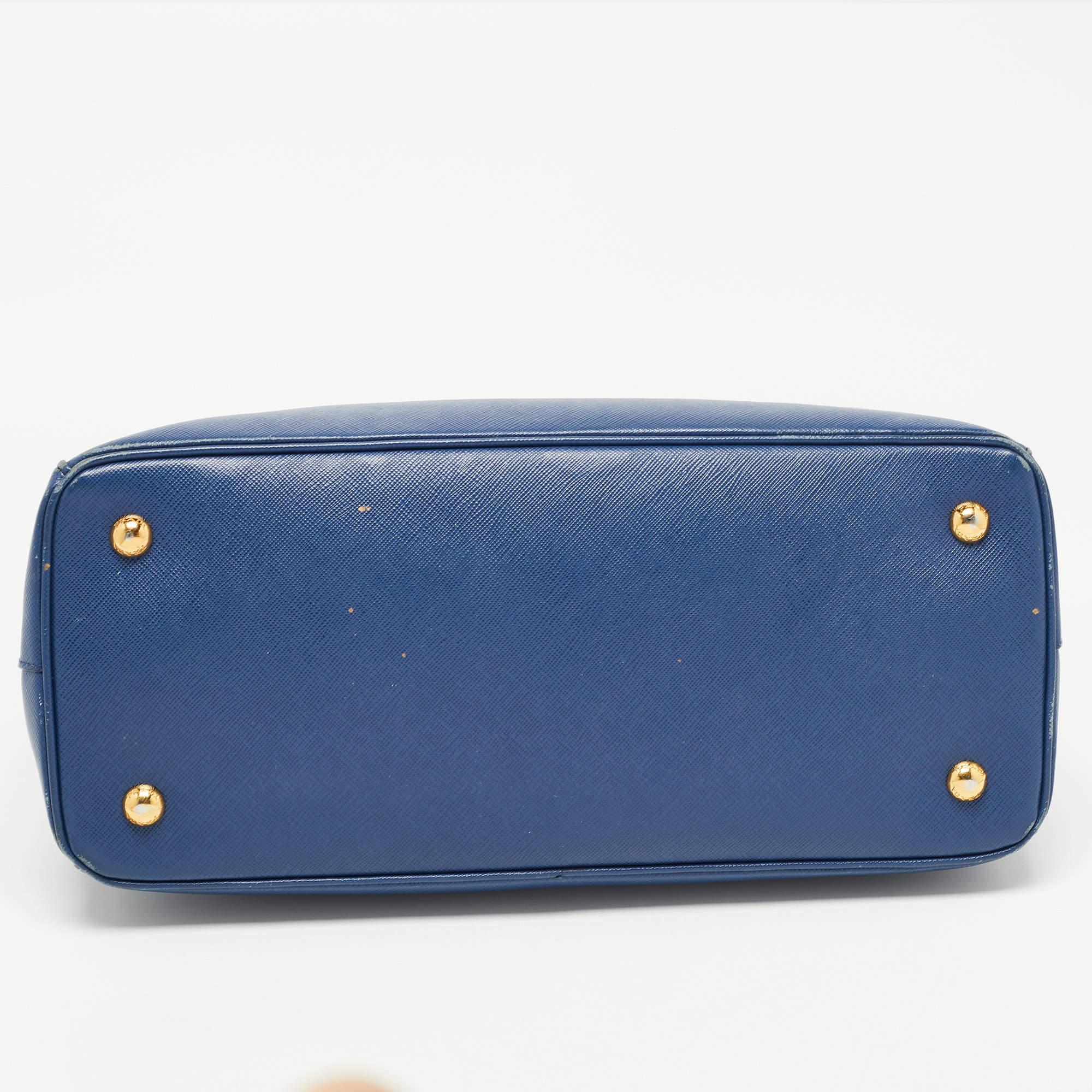 Prada Blue Saffiano Leather Medium Gardener's Tote 1