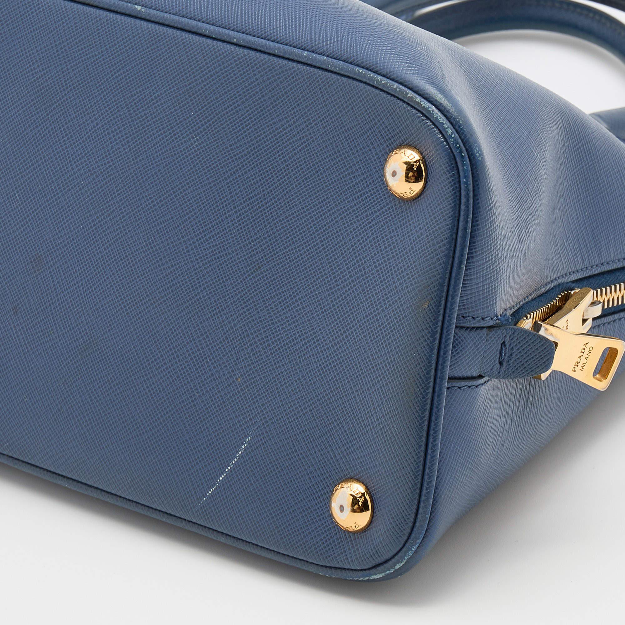 Prada Blue Saffiano Leather Medium Promenade Satchel 3