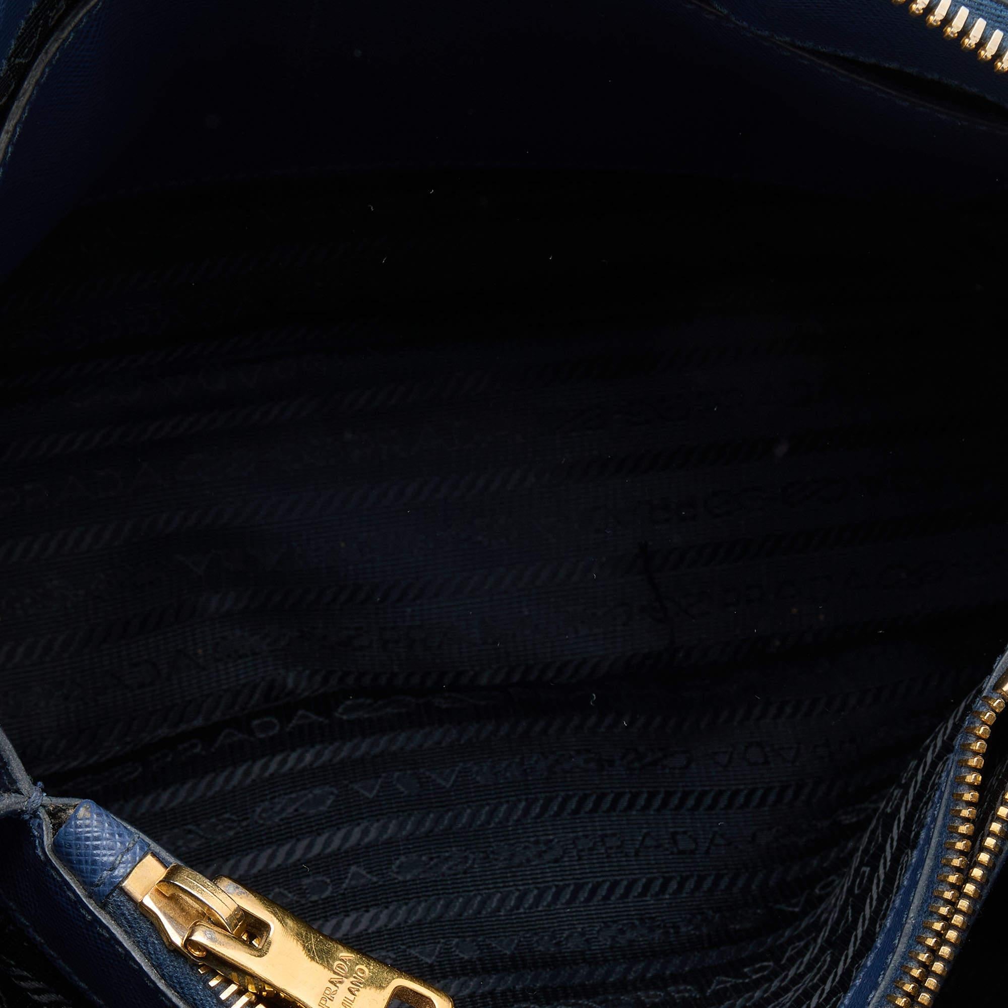 Prada Blue Saffiano Leather Medium Promenade Satchel 5