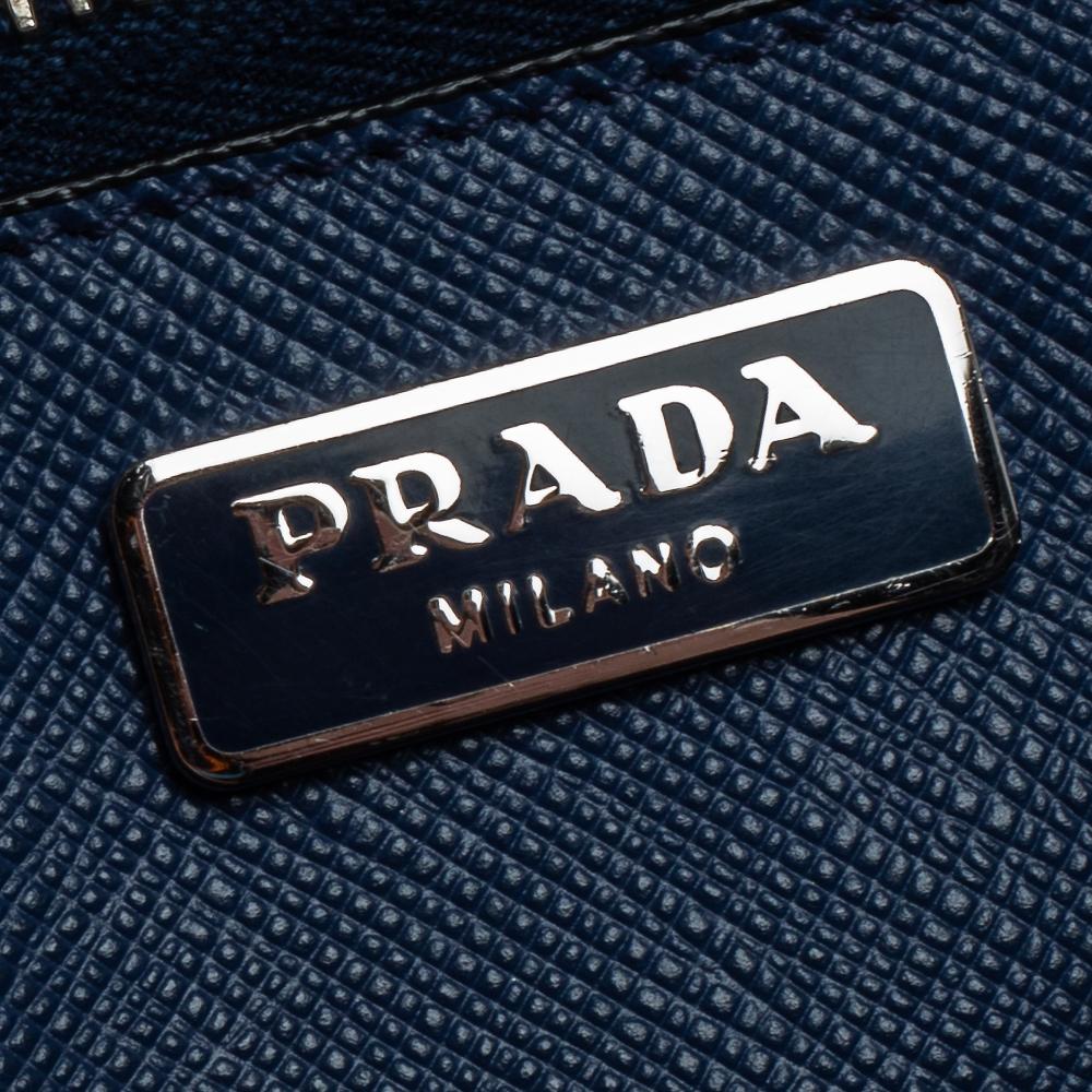 Prada Blue Saffiano Leather Mini Sound Top Handle Bag 1