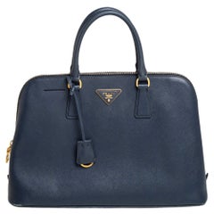 Prada Blue Saffiano Leather Promenade Satchel