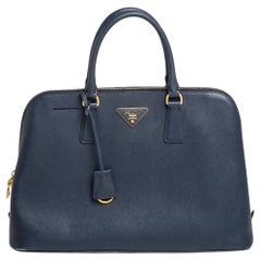 Prada Blue Saffiano Leather Promenade Satchel