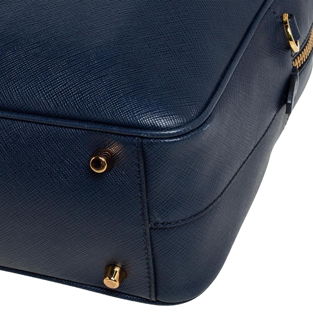 Prada Blue Saffiano Leather Top handle Bag 2
