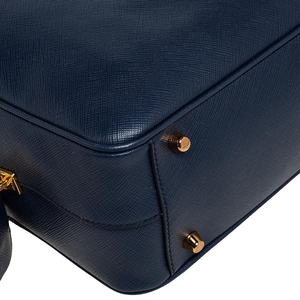 Prada Blue Saffiano Leather Top handle Bag 1