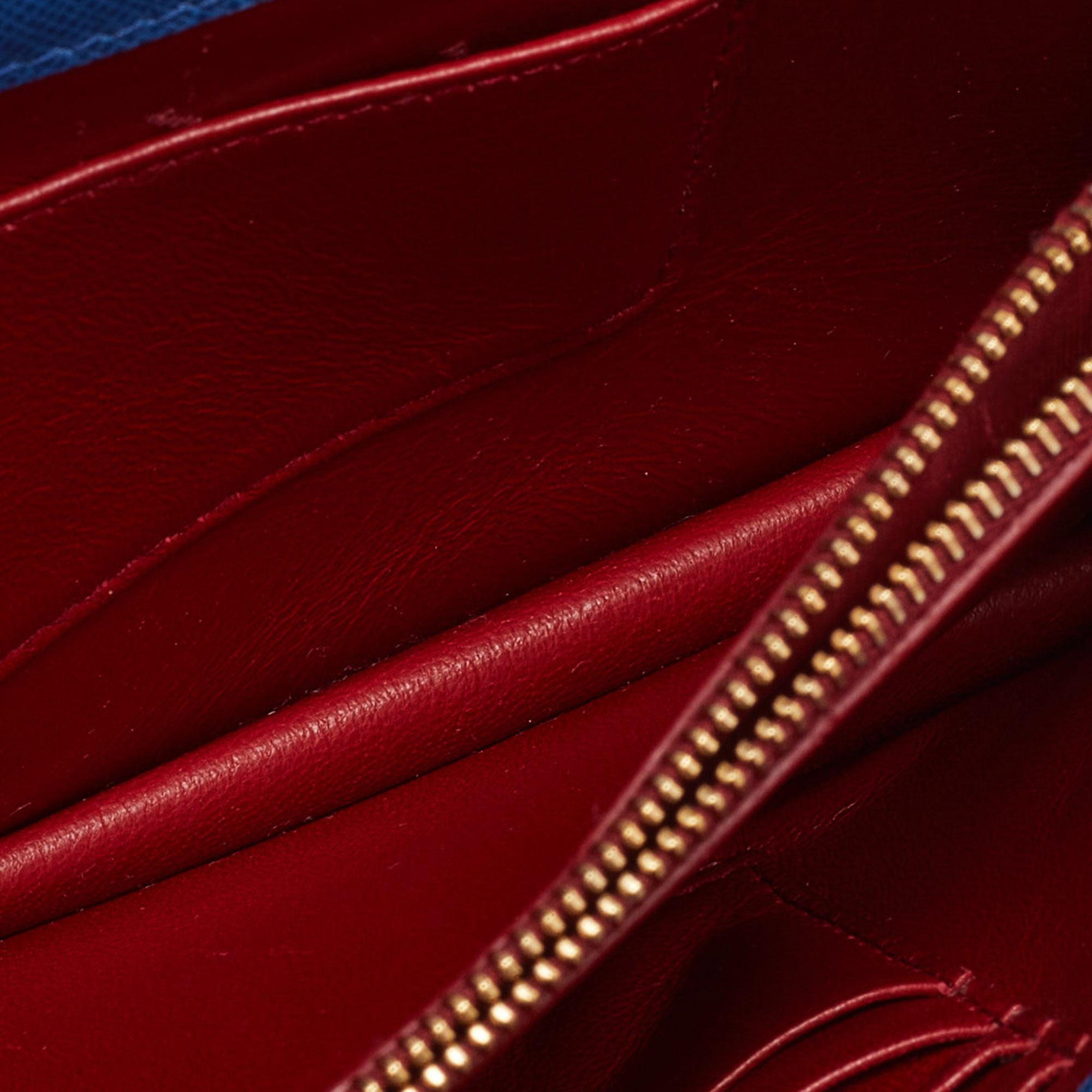 Prada Blue Saffiano Leather Wallet on Chain 3
