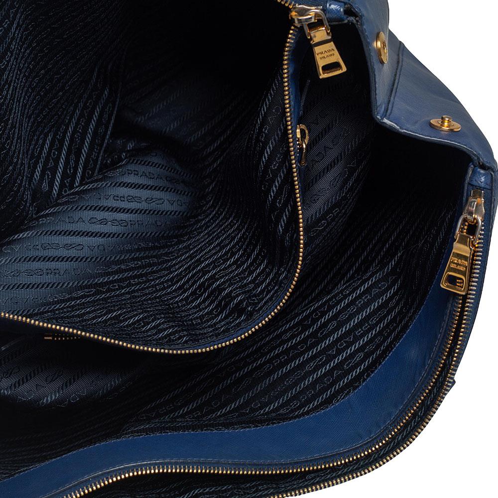 Prada Blue Saffiano Lux Leather Executive Galleria Tote 7