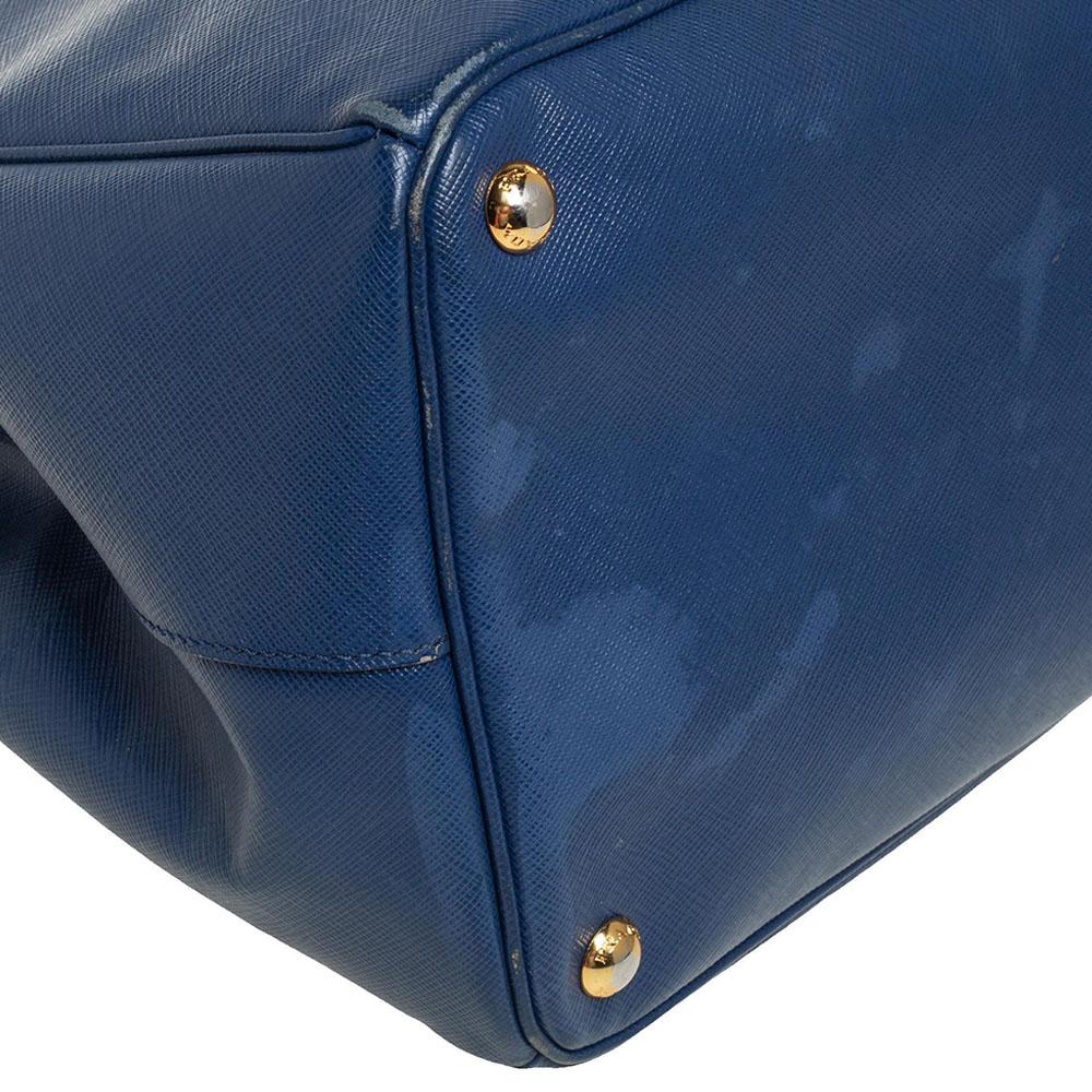Prada Blue Saffiano Lux Leather Executive Galleria Tote 9