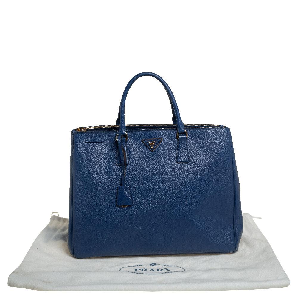 Prada Blue Saffiano Lux Leather Executive Galleria Tote 10