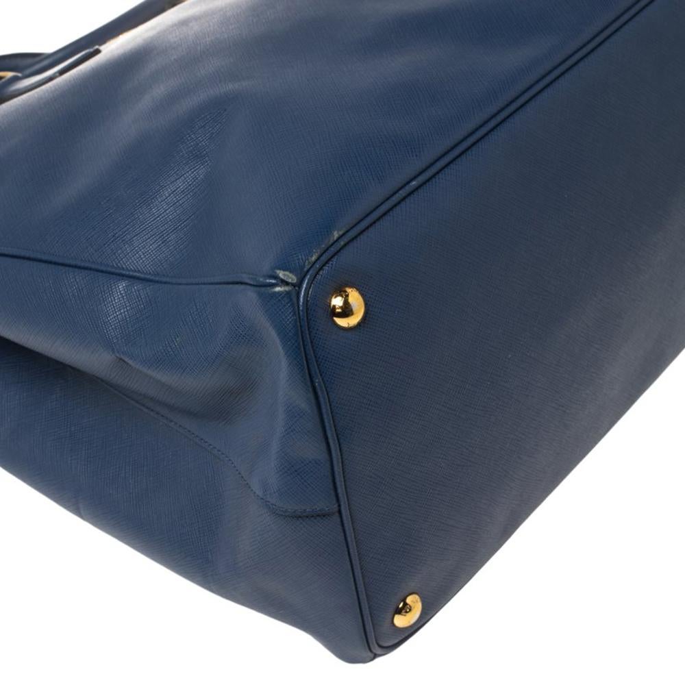 Prada Blue Saffiano Lux Leather Executive Galleria Tote 2