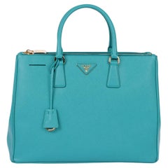 Prada Blue Saffiano Lux Leather Large Galleria Tote