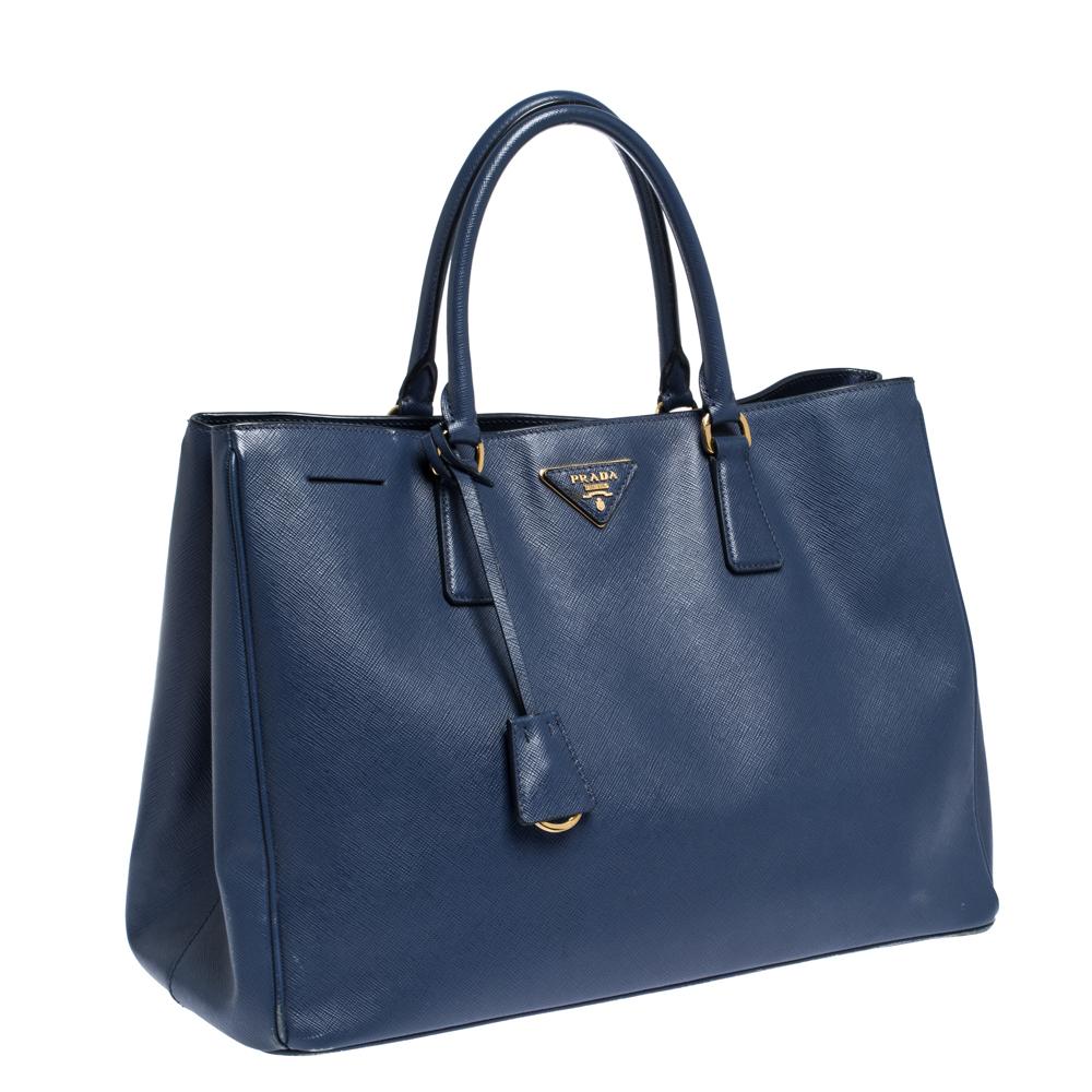 prada saffiano bag blue
