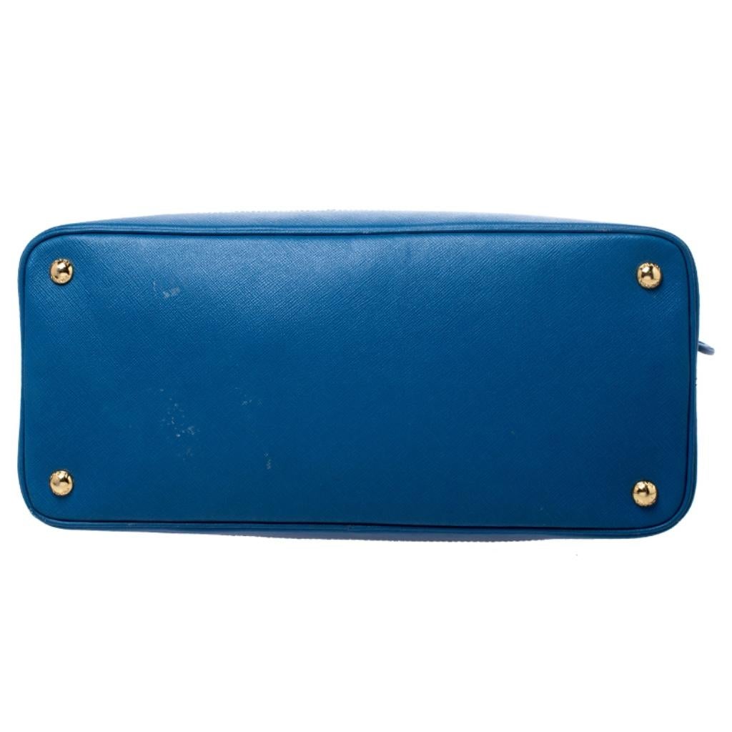 Prada Blue Saffiano Lux Leather Large Promenade Bag 1