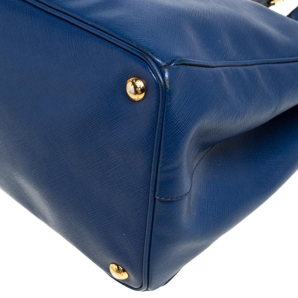 Prada Blue Saffiano Lux Leather Large Tote 2