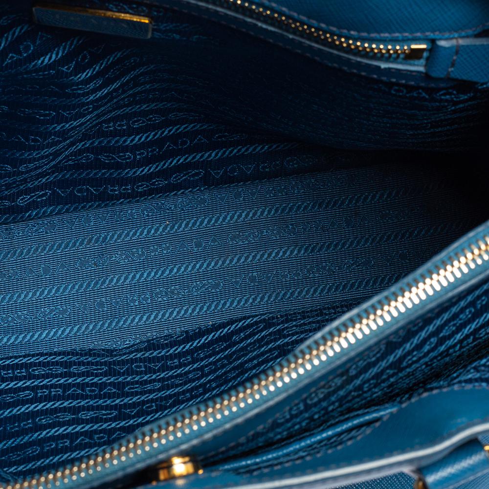 Prada Blue Saffiano Lux Leather Medium Galleria Tote 6