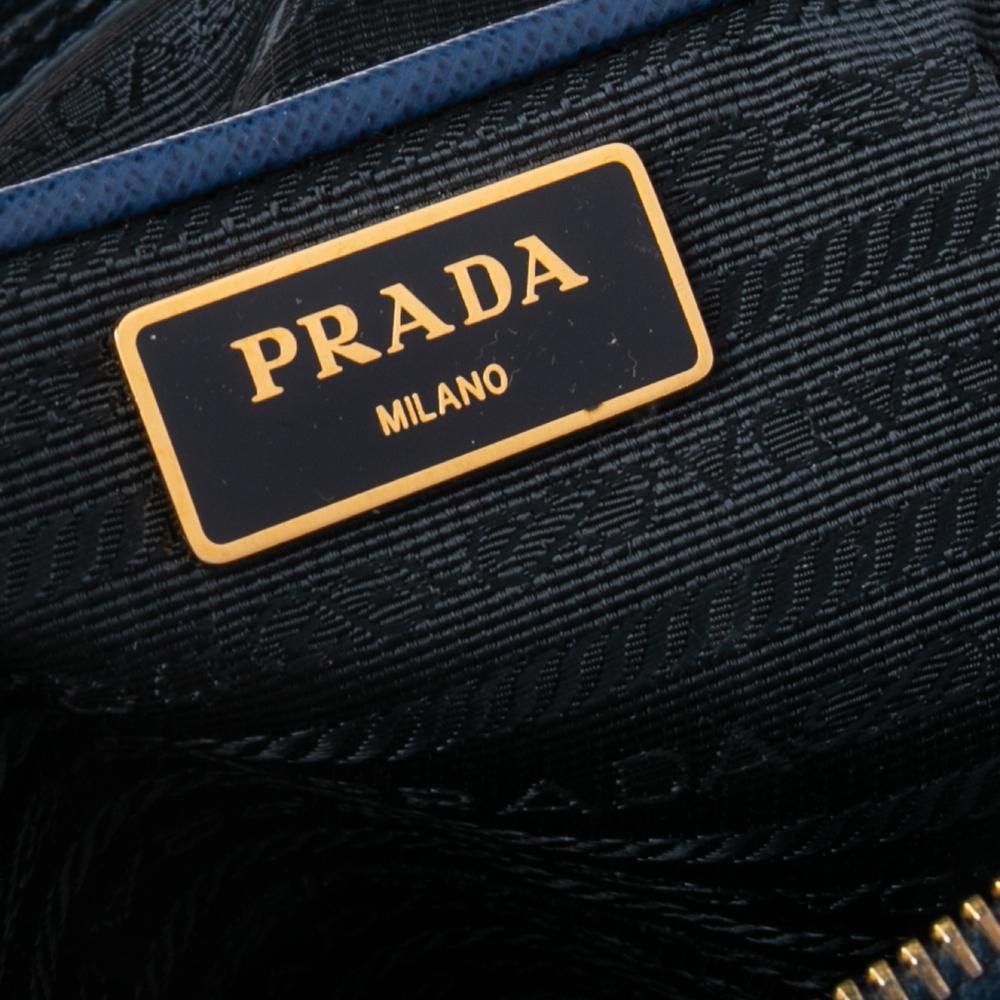 Prada Blue Saffiano Lux Leather Medium Galleria Tote 7