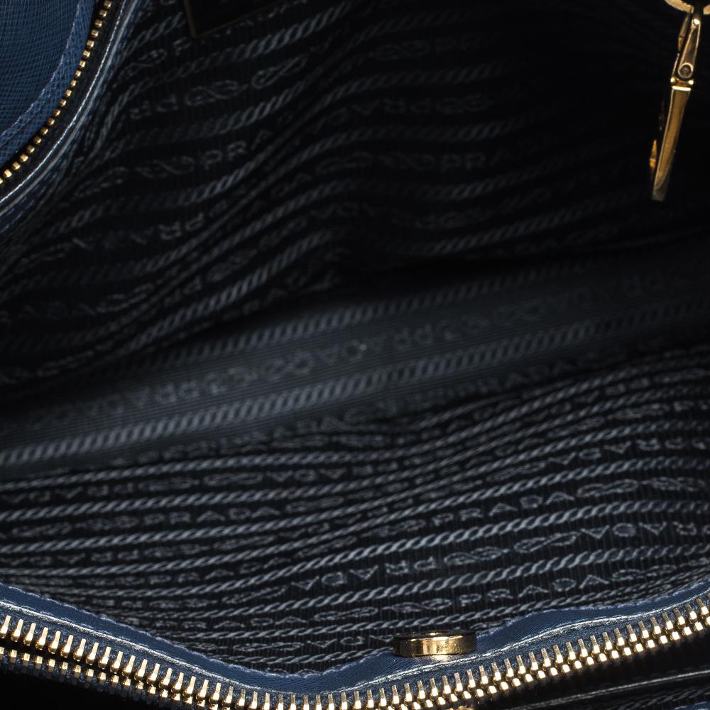 Women's Prada Blue Saffiano Lux Leather Medium Galleria Tote