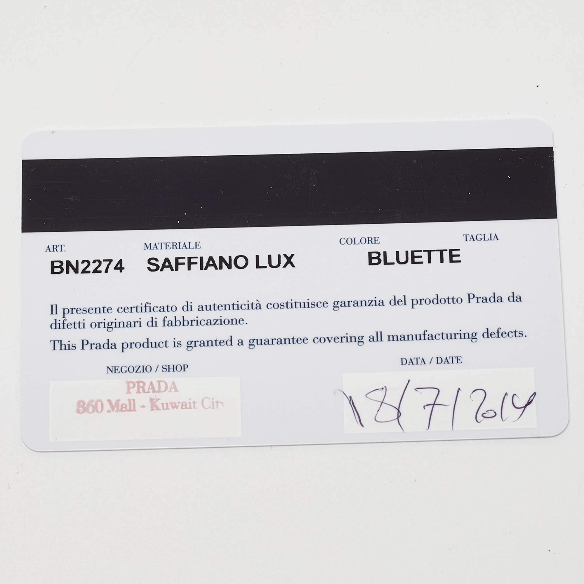 Prada Blue Saffiano Lux Leather Medium Galleria Tote 1