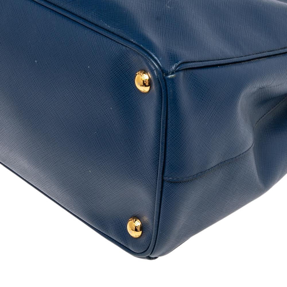 Prada Blue Saffiano Lux Leather Medium Galleria Tote 2
