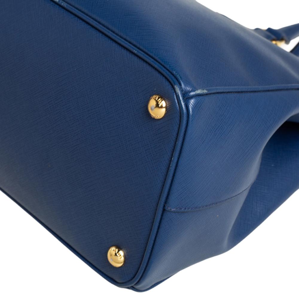 Prada Blue Saffiano Lux Leather Medium Galleria Tote 3