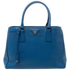 Prada Blue Saffiano Lux Leather Medium Galleria Tote