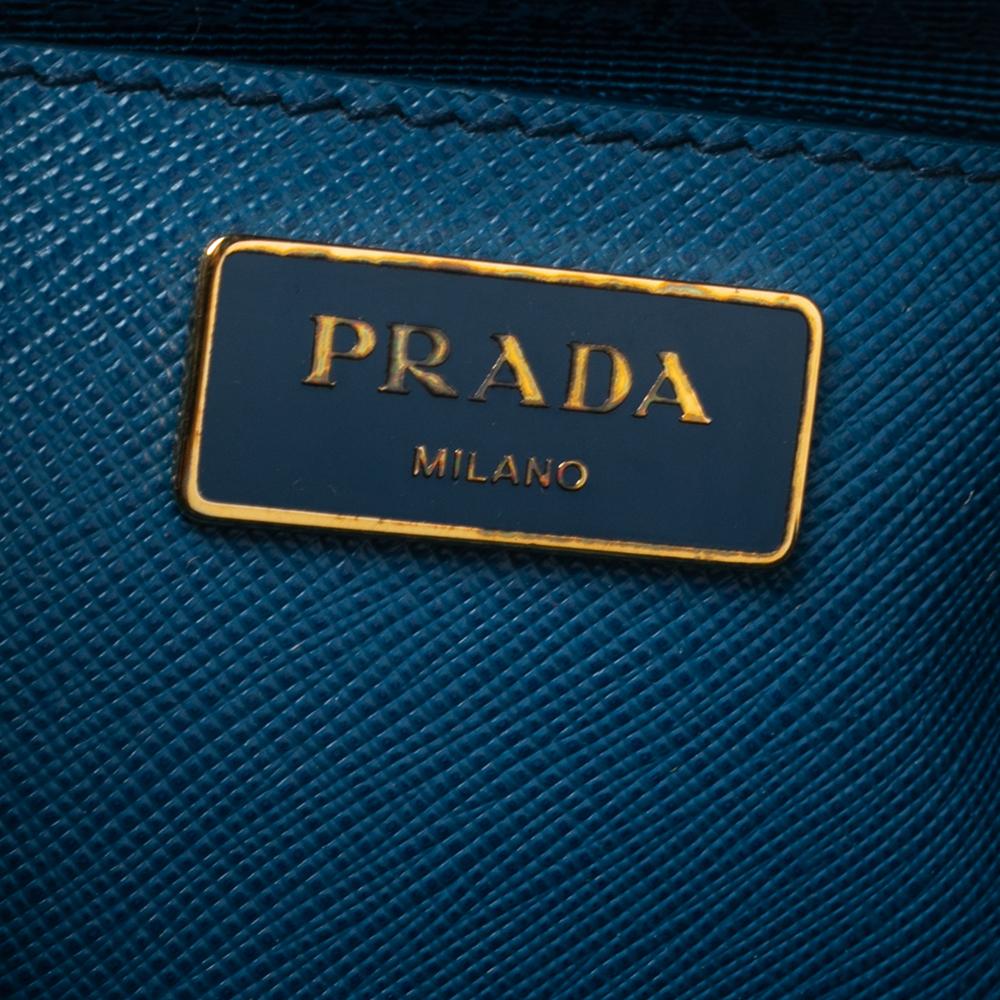 Prada Blue Saffiano Lux Leather Medium Promenade Satchel 1