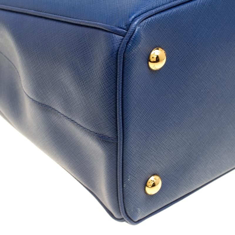 Prada Blue Saffiano Lux Leather Medium Tote 7