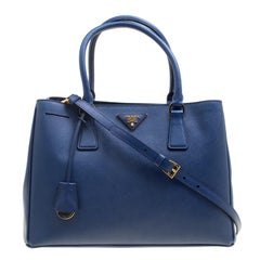 Prada Blue Saffiano Lux Leather Medium Tote