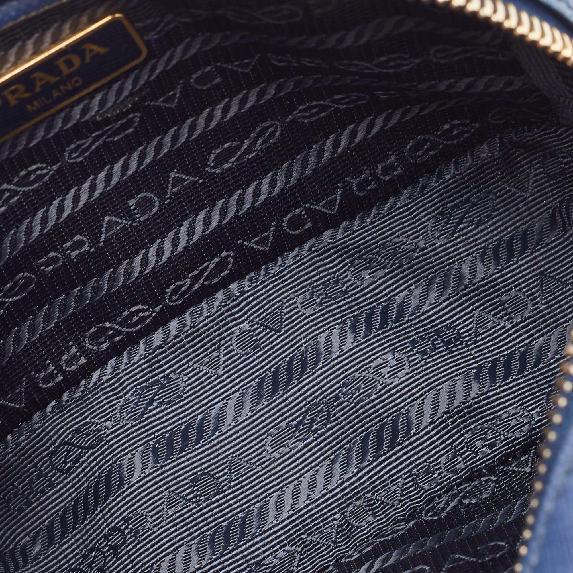 Women's Prada Blue Saffiano Lux Leather Mini Camera Crossbody Bag