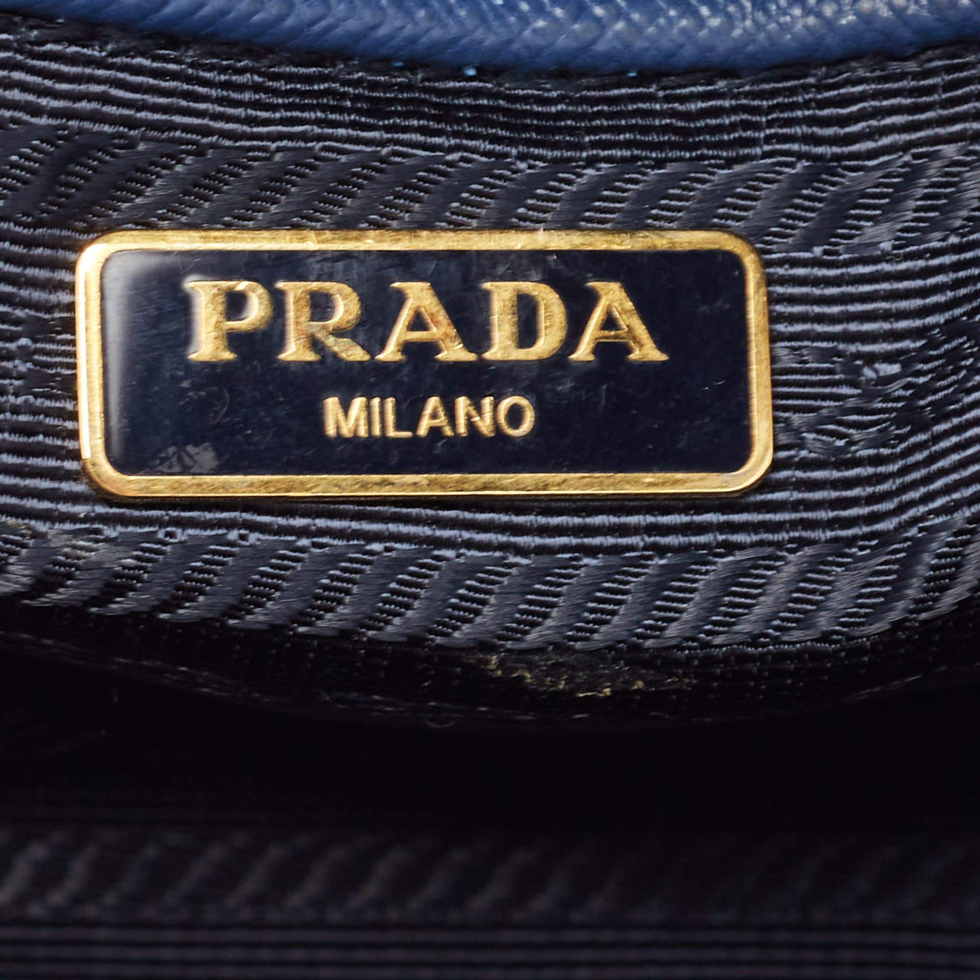 Prada Blue Saffiano Lux Leather Mini Camera Crossbody Bag 1