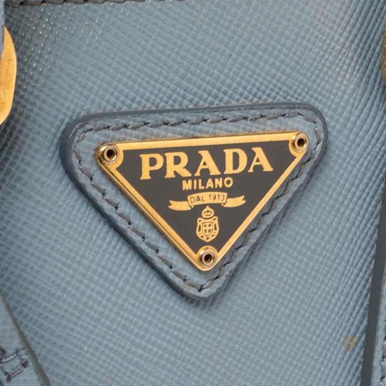 Promenade leather handbag Prada Blue in Leather - 31955682