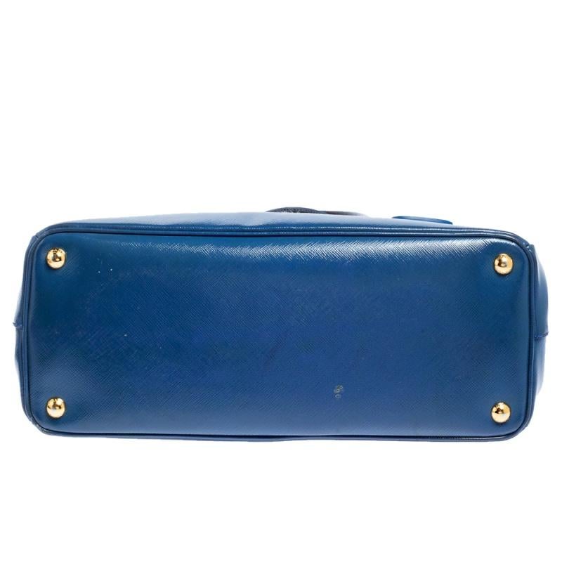 Prada Blue Saffiano Lux Leather Parabole Tote 10