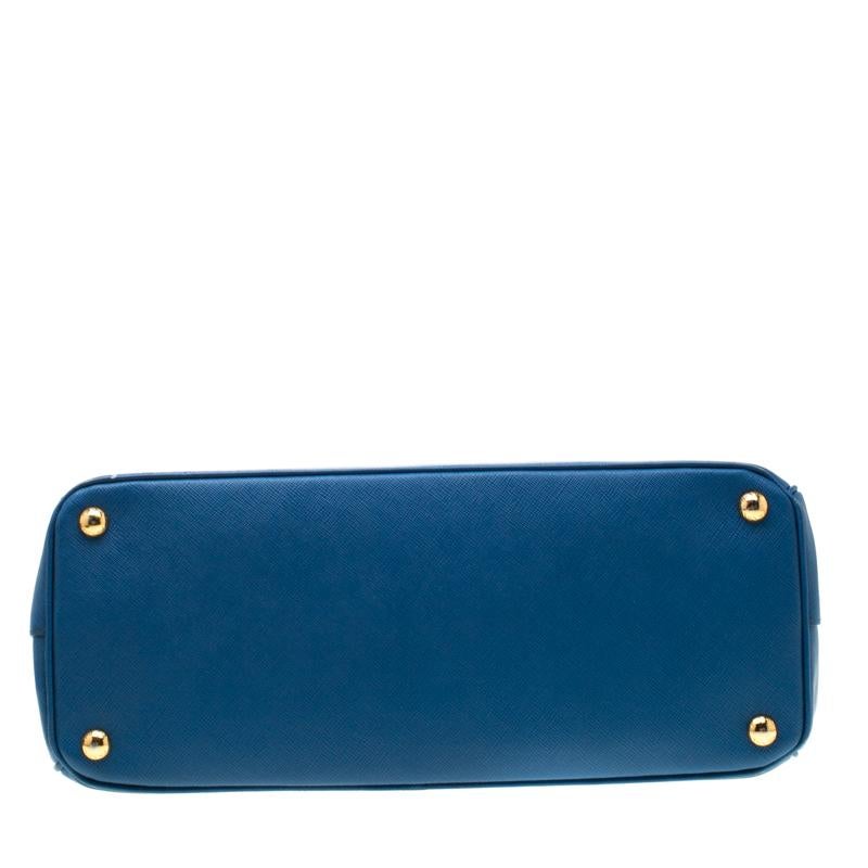 Prada Blue Saffiano Lux Leather Parabole Tote 1