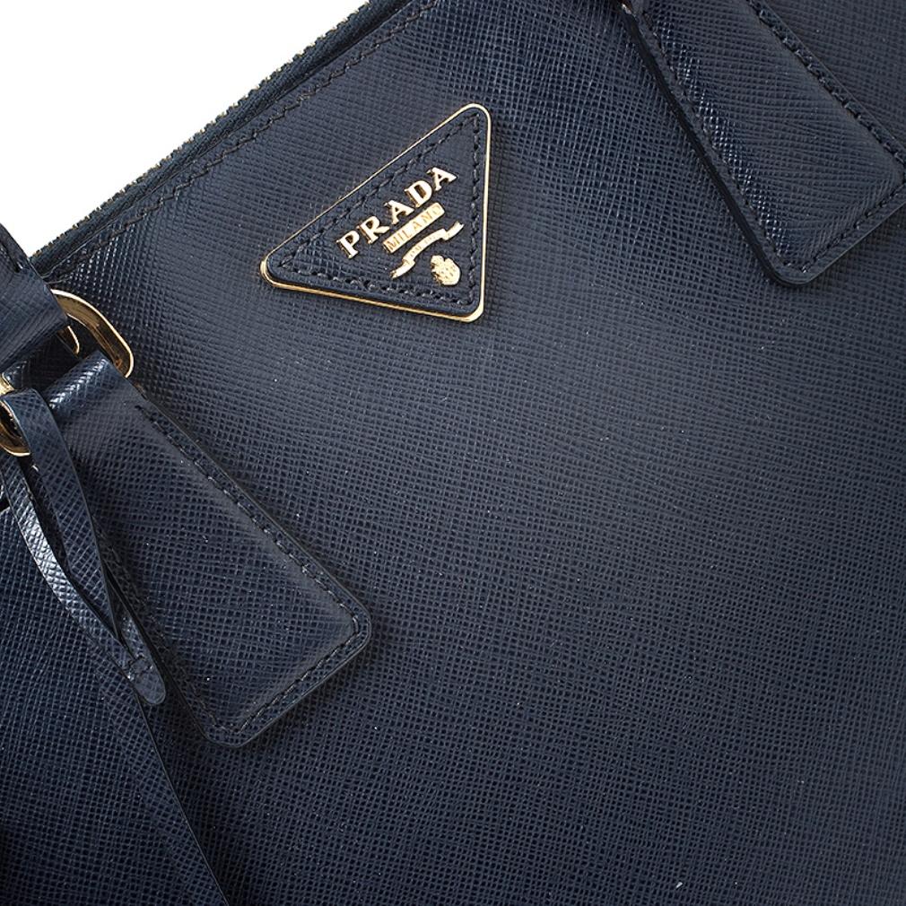 Prada Blue Saffiano Lux Leather Promenade Bag 1