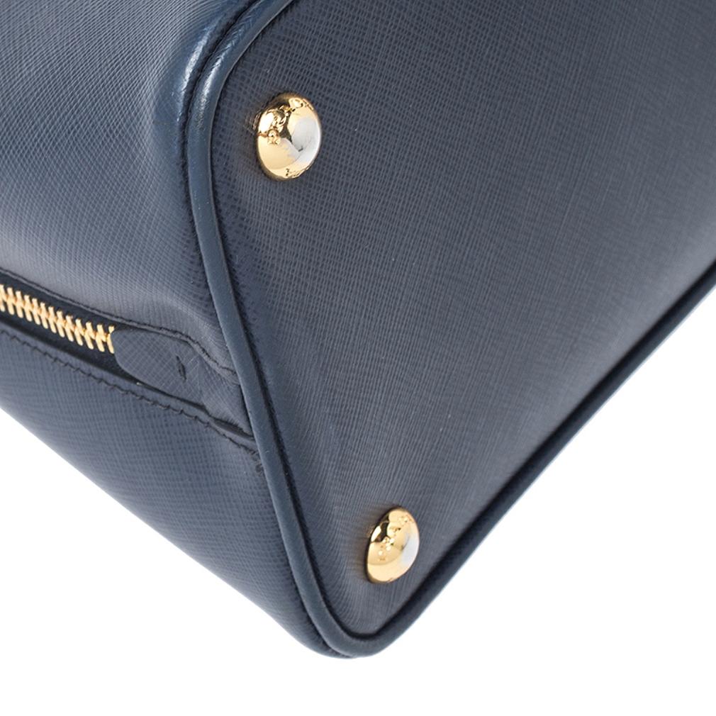 Prada Blue Saffiano Lux Leather Promenade Bag 2