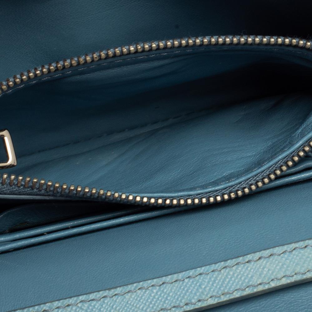 Prada Blue Saffiano Lux Leather Small Crossbody Bag 4