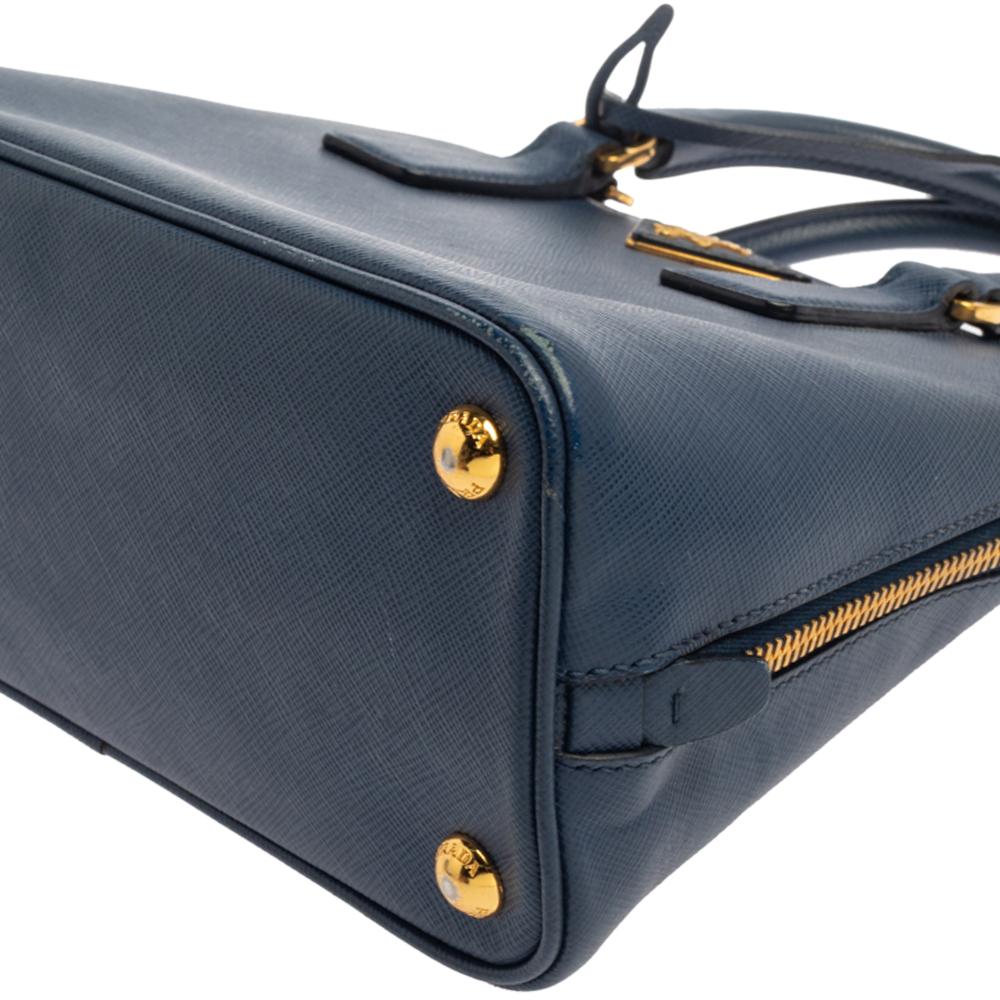 Prada Blue Saffiano Lux Leather Small Promenade Crossbody Bag 6