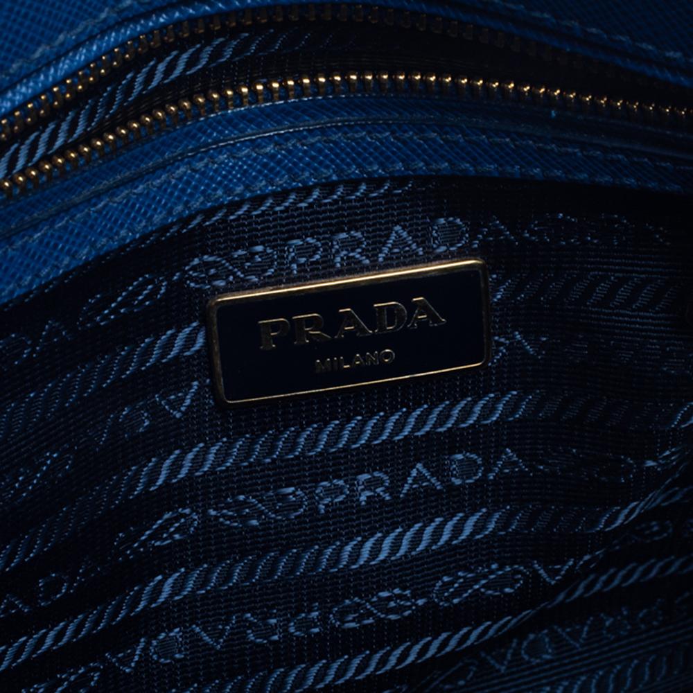 Prada Blue Saffiano Lux Leather Small Promenade Crossbody Bag 7
