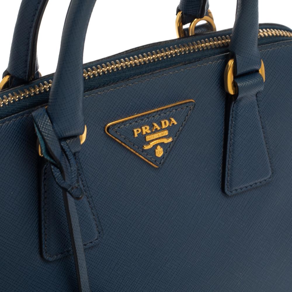 Prada Blue Saffiano Lux Leather Small Promenade Crossbody Bag 1