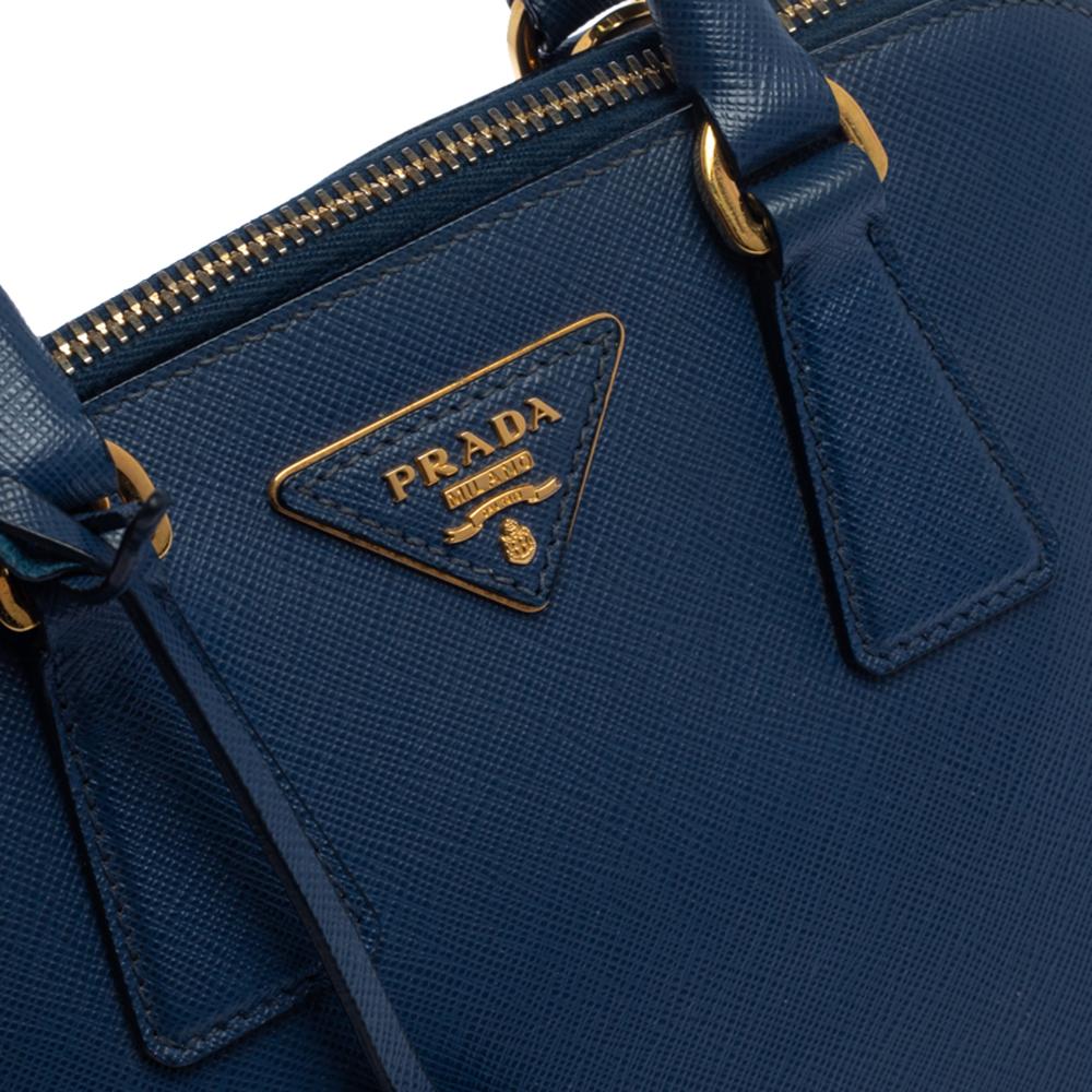 Prada Blue Saffiano Lux Leather Small Promenade Crossbody Bag 2