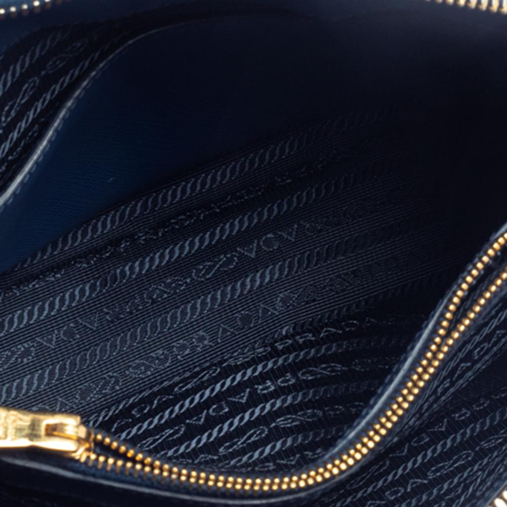 Prada Blue Saffiano Lux Leather Small Promenade Crossbody Bag 4