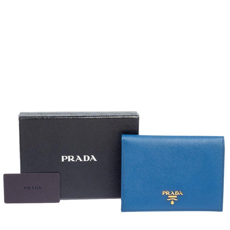 Prada Blue Saffiano Metal Leather Passport Holder at 1stDibs | prada  passport holder price, prada passport cover