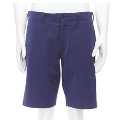 PRADA blau glänzendes Nylon Rückenabnäher Bermudashorts mit Knopfleiste IT50 L