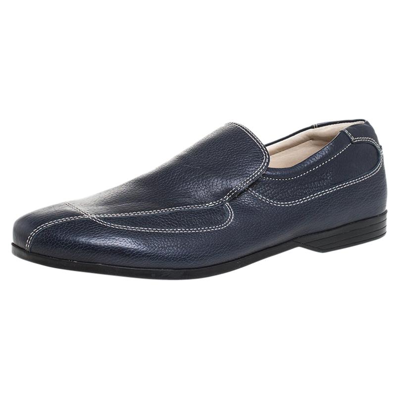prada blue loafers