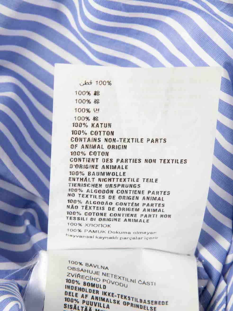 Prada Blue Striped Sleeveless Shirt Size XXS For Sale 3